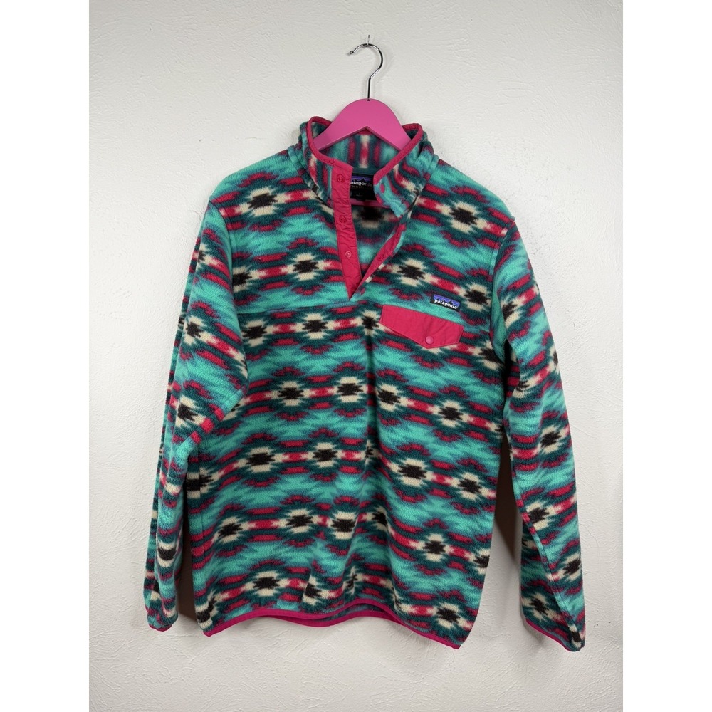 Patagonia Synchilla Snap T Fleece Pullover Womens Large Desert Aztec